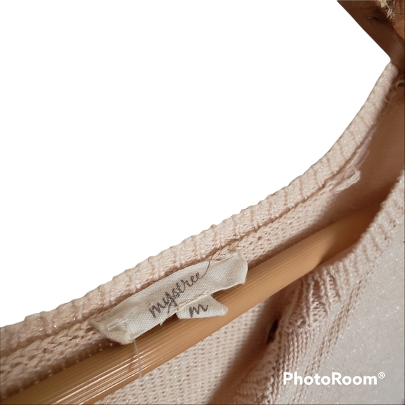 4 for $32 creme and black laced buttondown knit cardigan - Picture 4 of 4